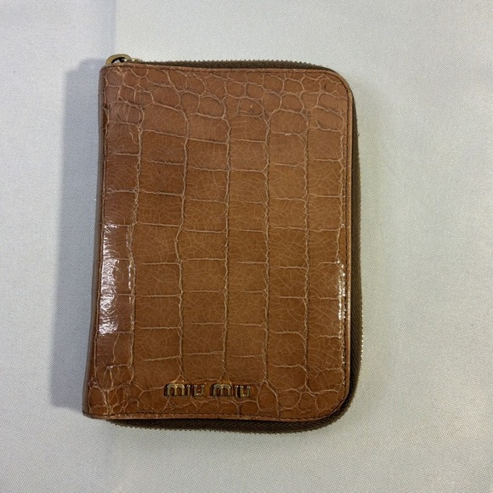 Miu Miu Planner Agenda Notebook Brown Leather Zip Cover And Paper